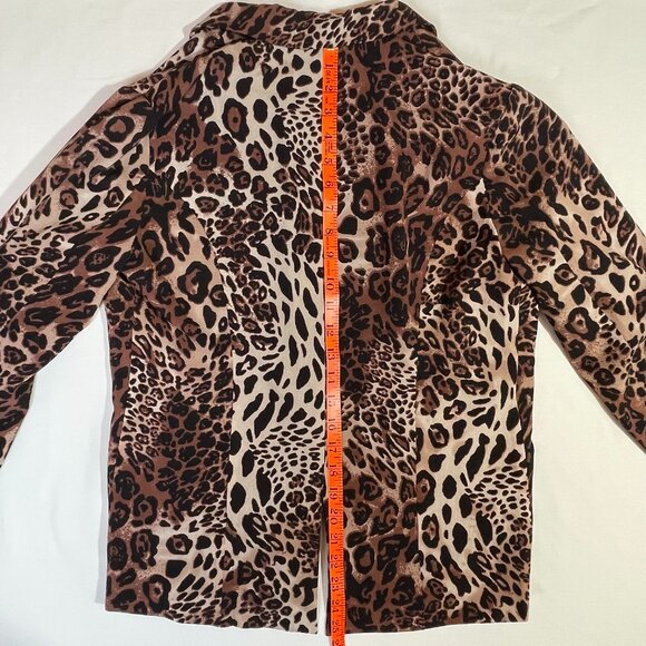 Skylar + Madison Leopard Print Blazer Lightweight Lined Brown Black Size S - Picture 8 of 11